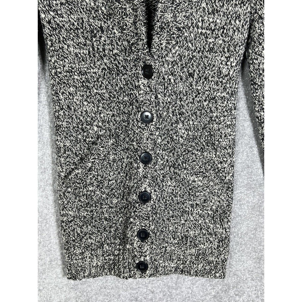 J Crew Wool Blend Button‎ Up Cardigan Sweater Womens Size XS Pockets Black White - Picture 6 of 8